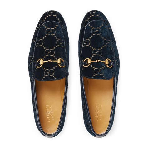 gucci loafers velvet blue|gucci jordaan velvet loafer.